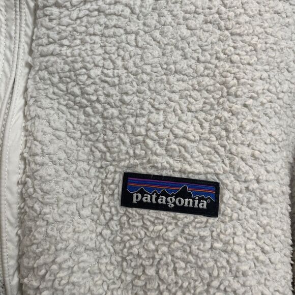 Patagonia Women Worn Wear 1/4 Zip Sherpa Pullover Sweater Sz Medium Ivory - Picture 2 of 8